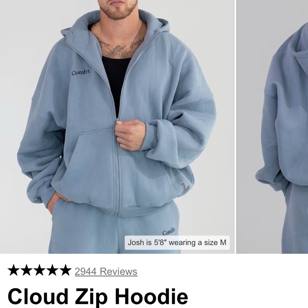 Blue Men's zip up Sweatshirt